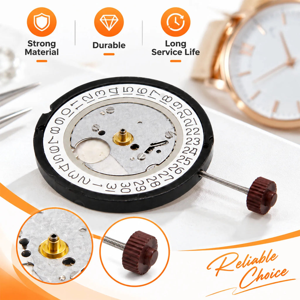 For Ronda 515 Movement 3 Hands Quartz Movement with Date at 3 O'clock Accessories Repairing Replacement Parts Watch Movement – view 3