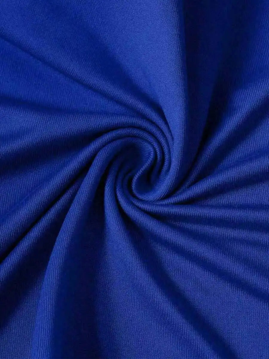 Close-up of blue cotton fabric texture