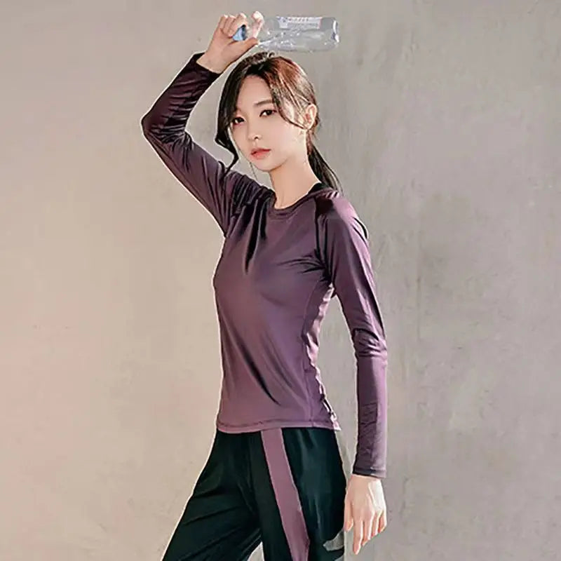 Women's Round Neck Mesh Back Yoga Top, Quick-Dry Short Sleeve Cover-up – D