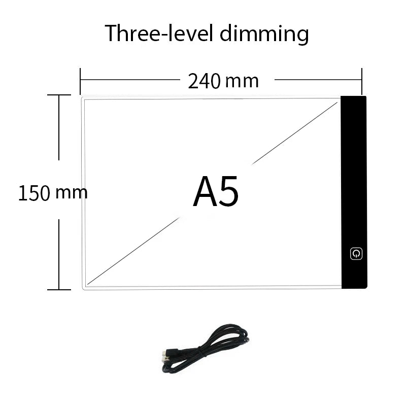 LED Drawing Copy Pad with 3-Level Dimming for Animation and Painting – A5-3 Level Dimmable