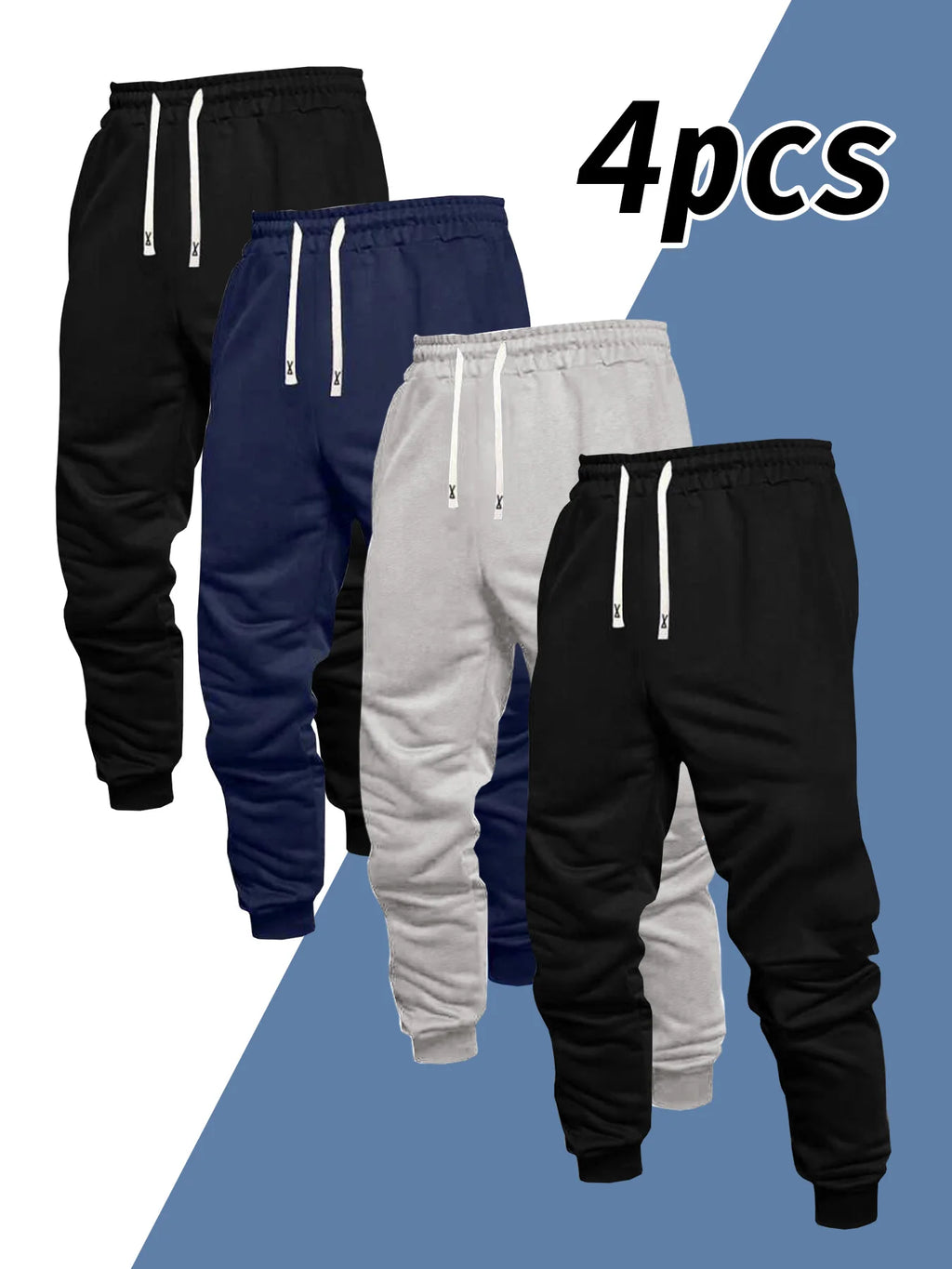 Men's Casual Jogging Pants, Midweight Polyester Ankle-Length Pencil Pants – Duose