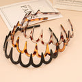 U-Shape Hair Hoop Non-Slip Headband with Fixed Teeth – Matte black 3pcs