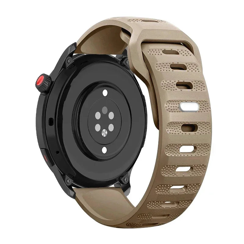 Silicone Watch Band for Samsung Galaxy, Huawei, and Garmin Watches – Brown