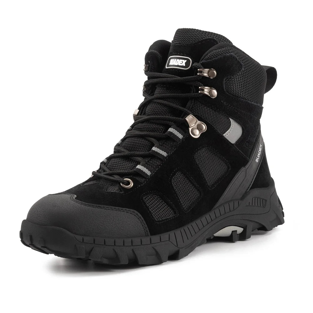 Suadex Steel Toe Work Safety Boots, Anti-Slip and Puncture-Proof – 1876 Black