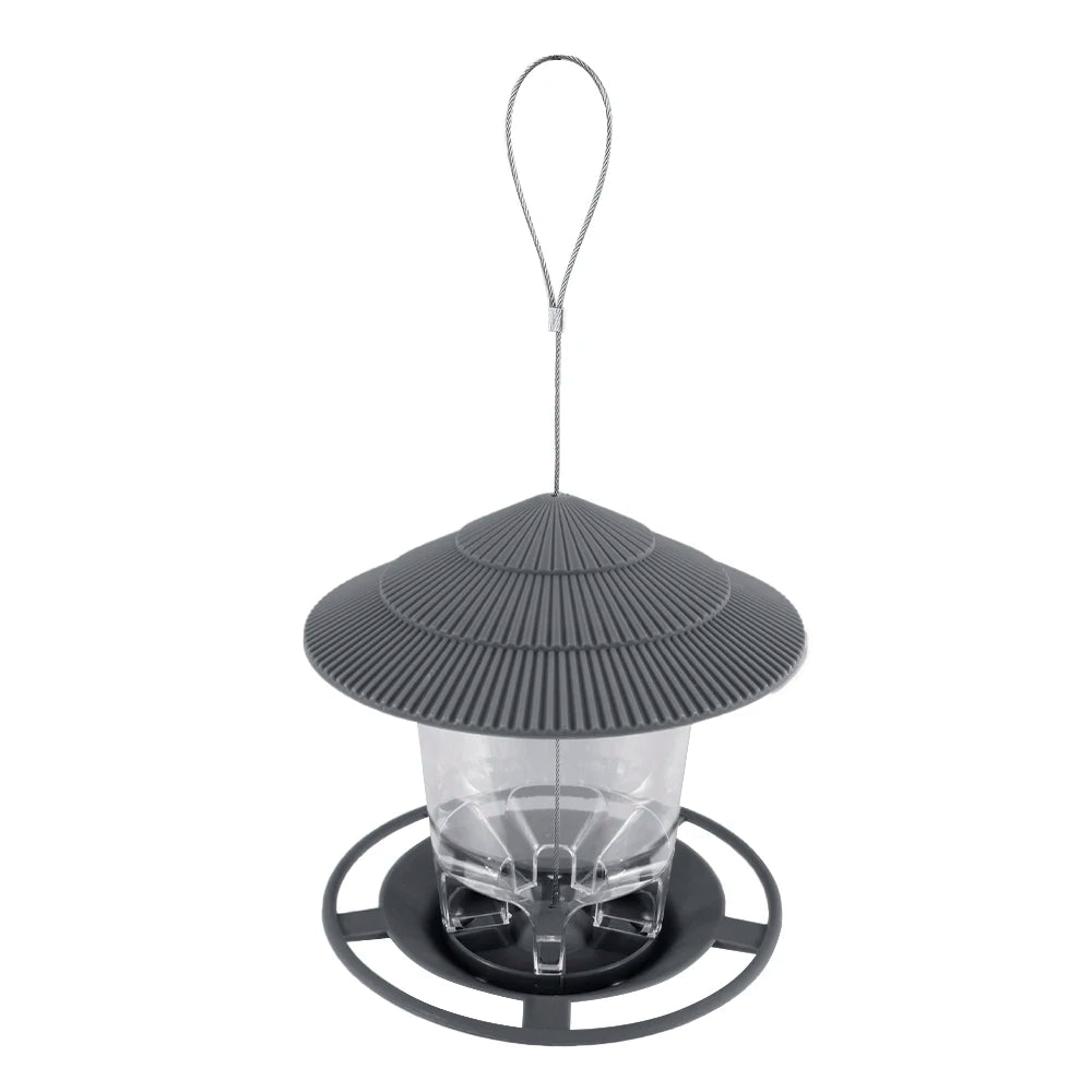Hanging Gazebo Bird Feeder, 2.6 lb Seed Capacity – Gray