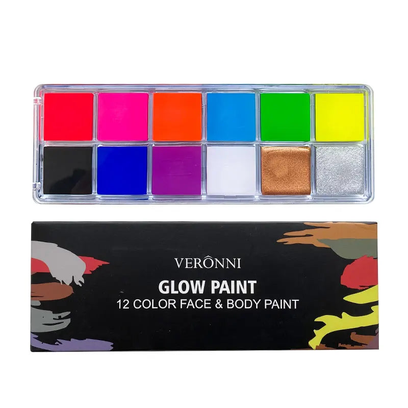 Professional Face & Body Paint Palette, 12 or 20 Color Oil-Based Set – 12 Colors Face Paint