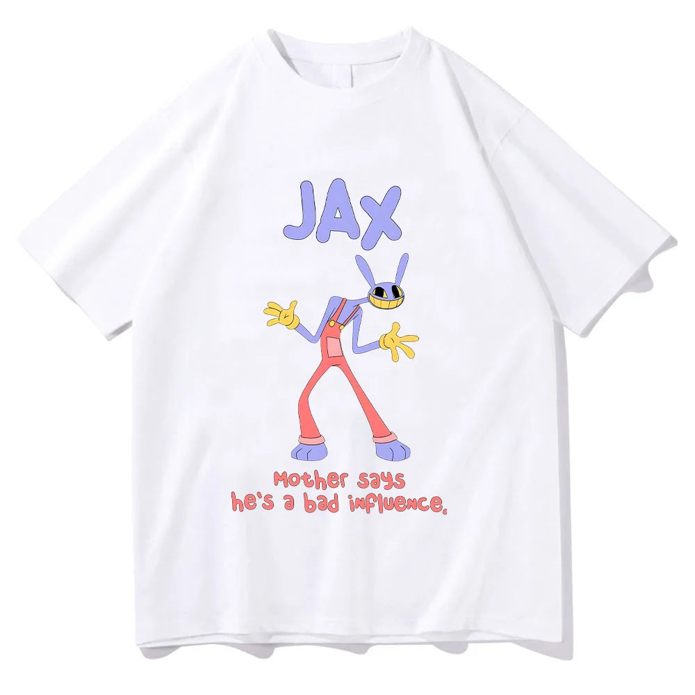 Jax Purple Rabbit Graphic Print Short Sleeve T-Shirt – LY915 white