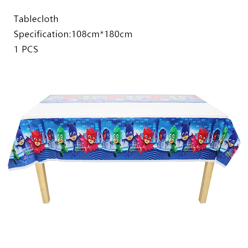 PJ Masks Birthday Party Decoration Balloon and Tableware Set – Tablecloth 108x180cm