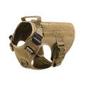 Tactical Dog Harness with Collar and Leash for Medium to Large Dogs – Brown harness