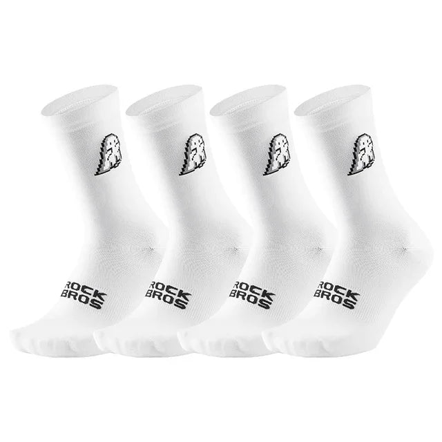 Rockbros Unisex Knee-High Athletic Socks, 4 Pairs – 4 pairs B