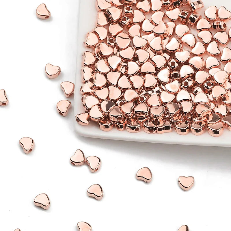 CCB Loose Spacer Beads for DIY Jewelry Making, 4mm-6mm Gold Color – Love 6mm Rose