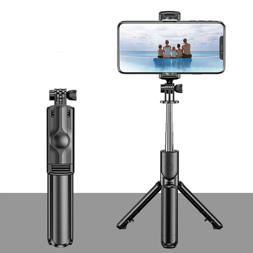 Wireless Selfie Stick Tripod with Bluetooth Remote, 71cm Extendable – Black