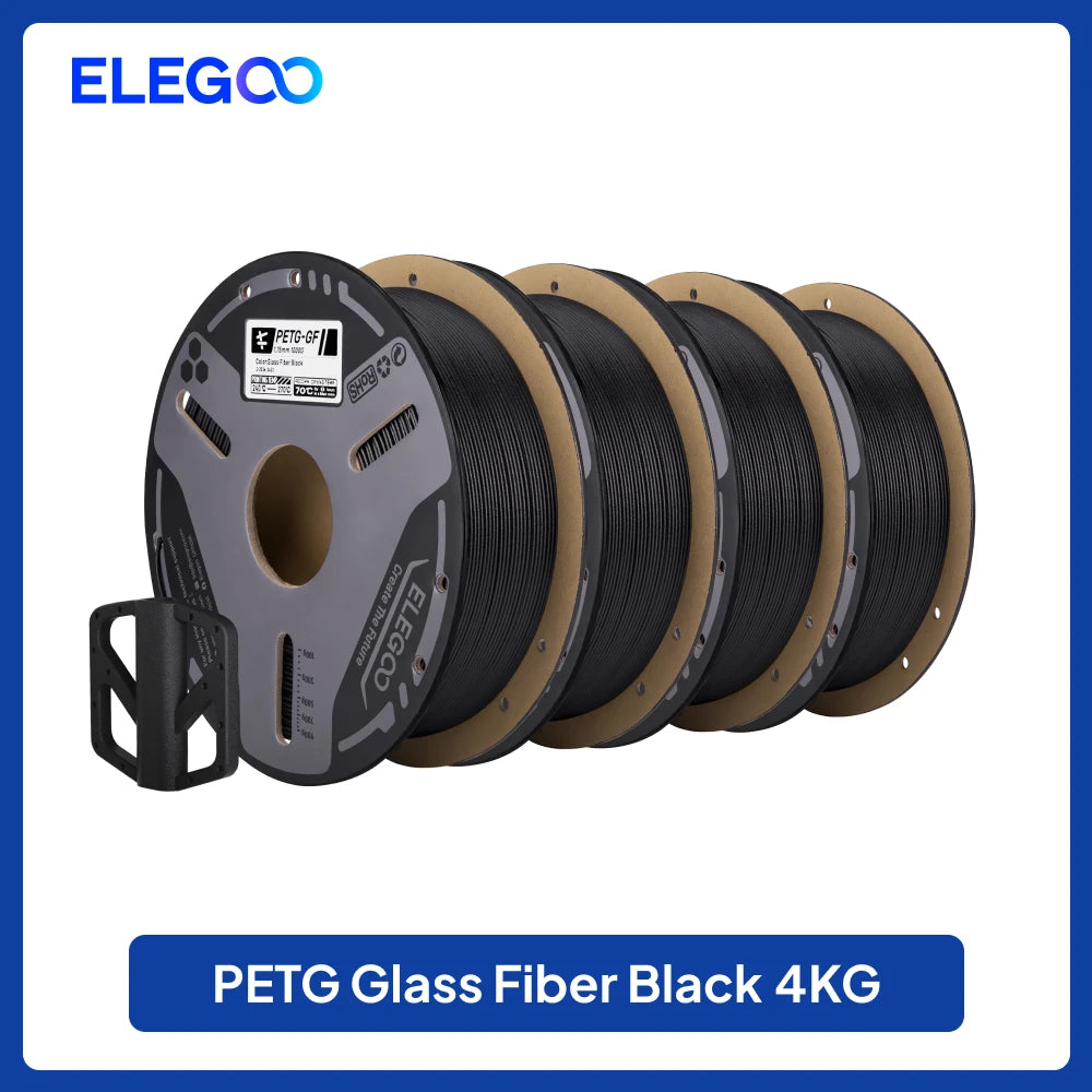 Elegoo PETG-GF Glass Fiber Filament 1.75mm, 1kg Gray – Blue