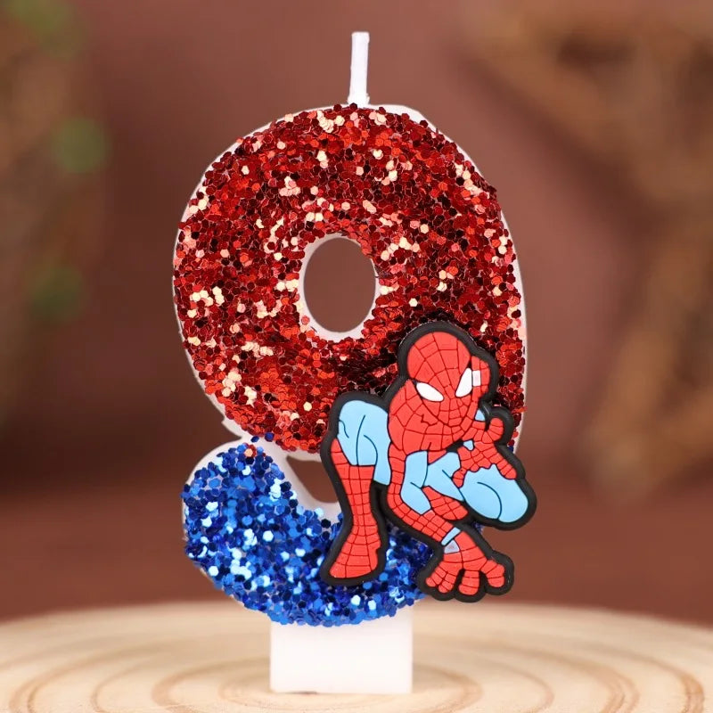 Spider-Man Number Birthday Cake Candle, 7.5 cm Cartoon Topper – 9