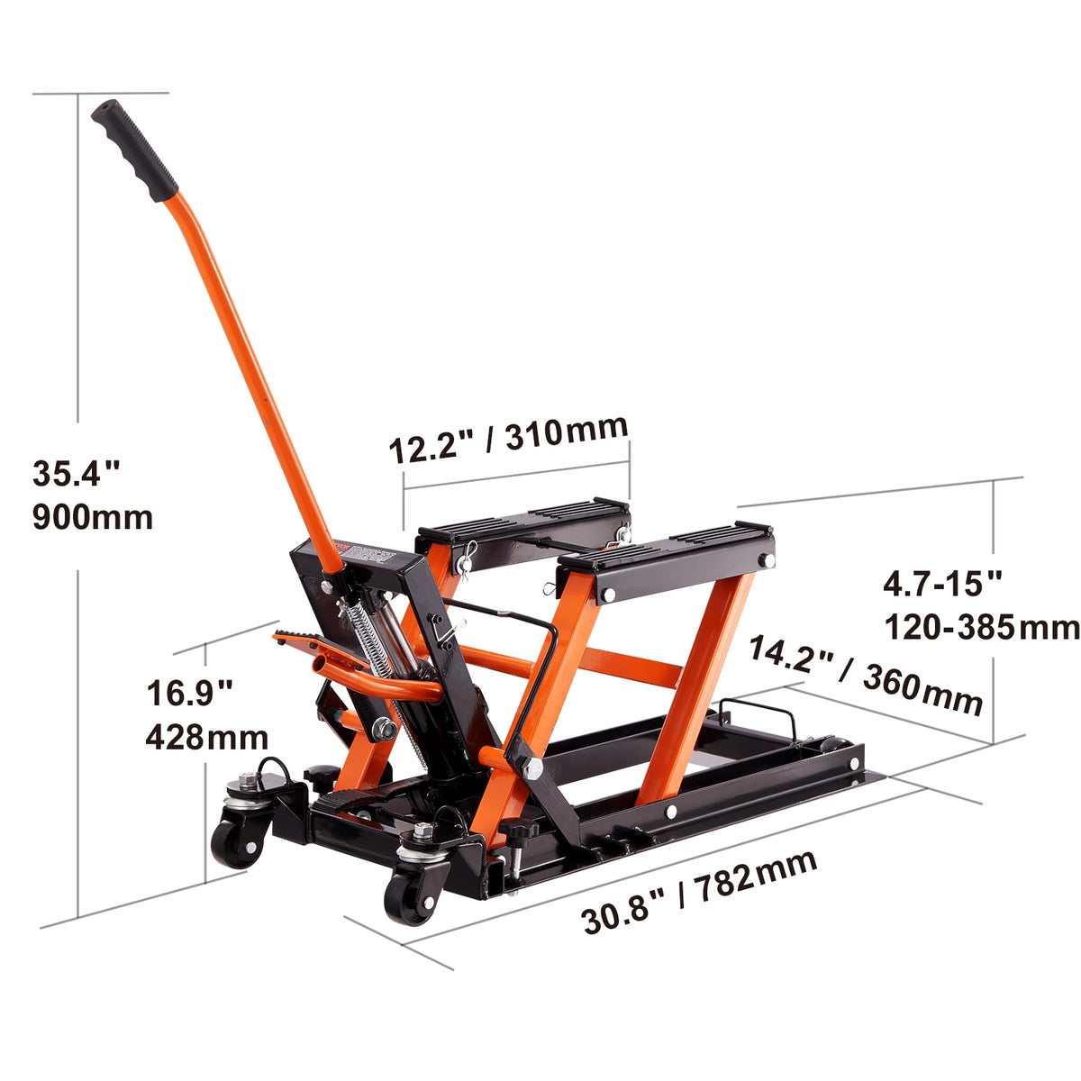 SucceBuy Motorcycle Scissor Lift Jack, 1100 lbs Capacity with Safety Pin – 1500IBS