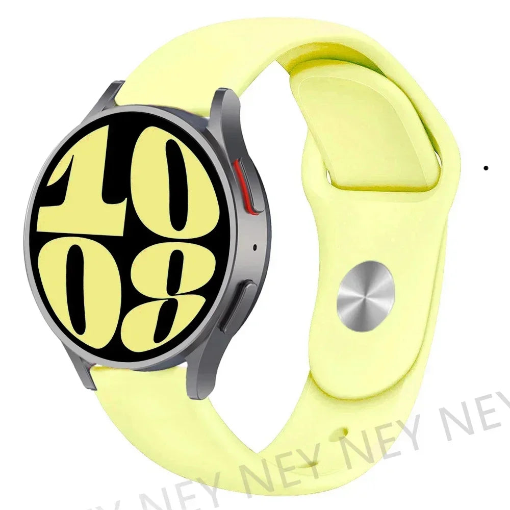 Silicone Sport Band for Samsung, Huawei, Amazfit & Garmin Smartwatches – Mellow yellow 35