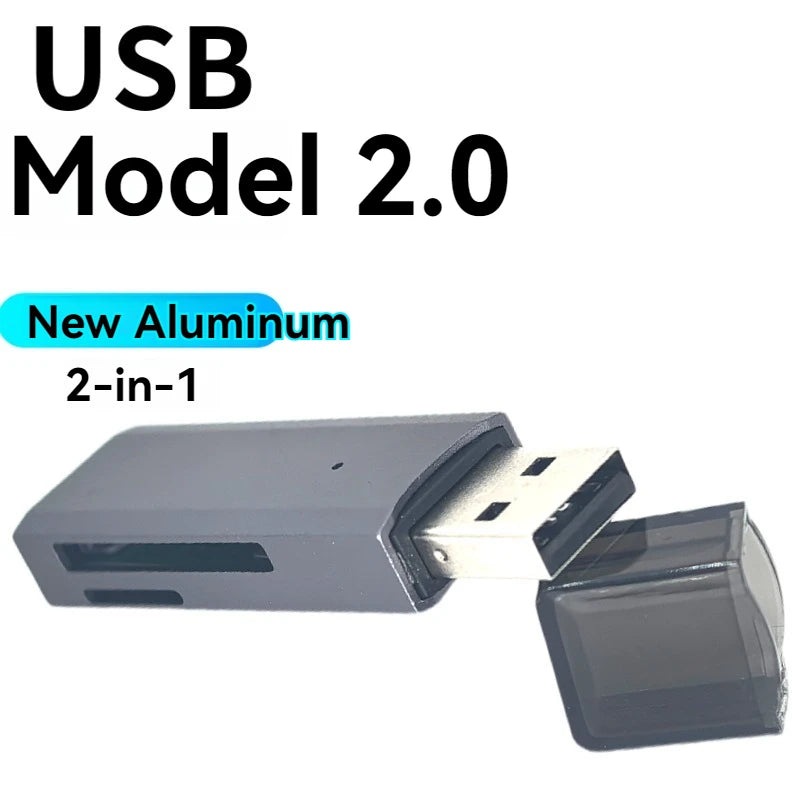 2-in-1 USB Memory Card Reader for SD and TF Cards – Alloy 2.0