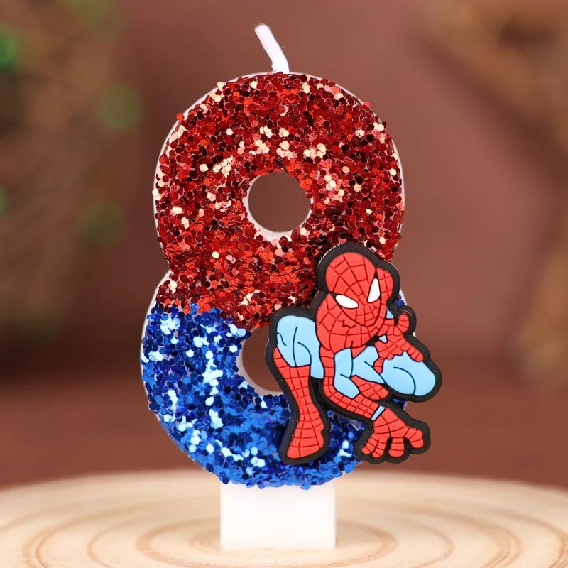 Spider-Man Number Birthday Cake Candle, 7.5 cm Cartoon Topper – 8