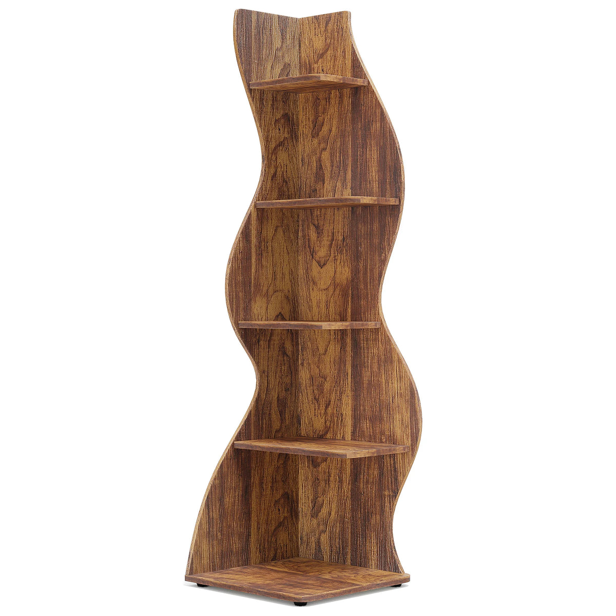 Tribesigns 5-Tier Corner Bookshelf, 19.6"D x 18.8"W x 69.8"H – Brown