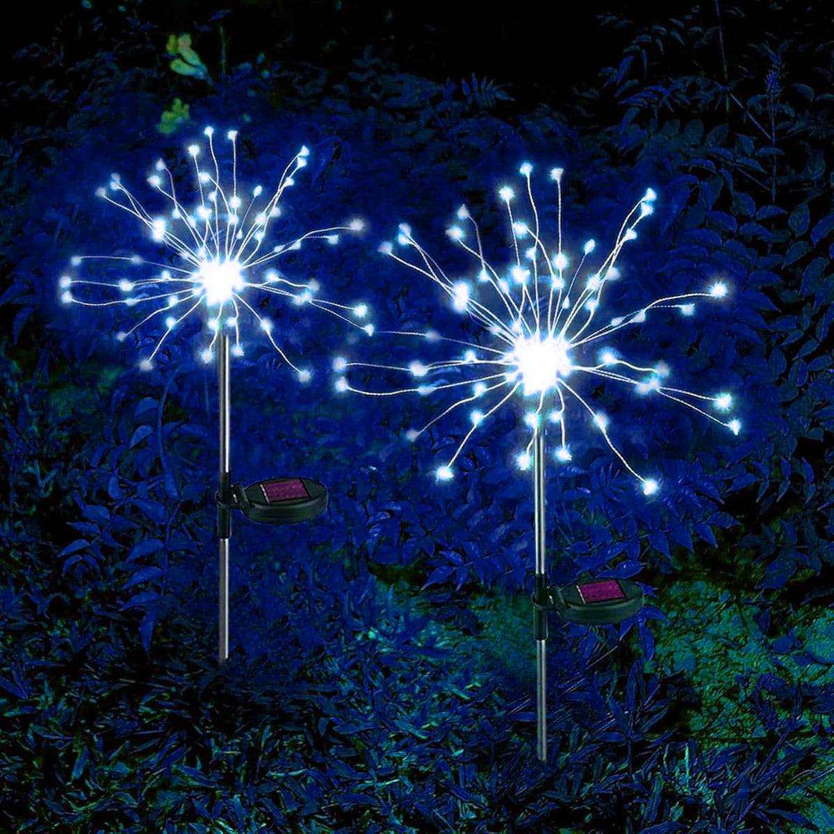 Solar Garden Firework Lights, Dandelion Stake Decor with 60–420 LEDs – 60LED Blue