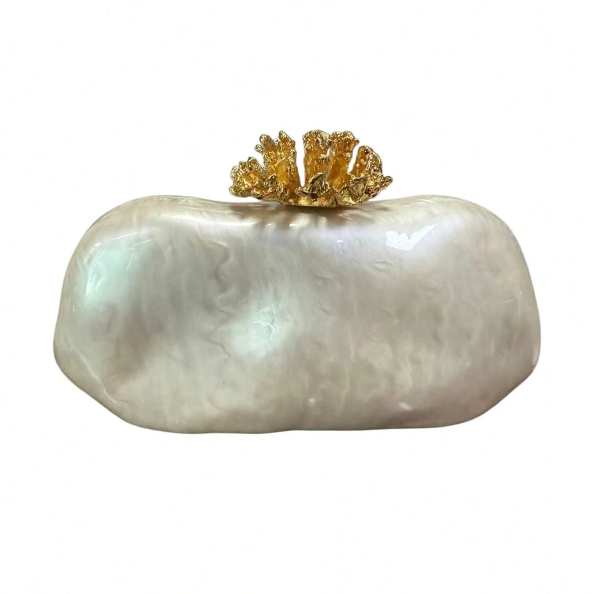 Acrylic Shell Shoulder Bag with Floral Design for Weddings and Events – Shell Color