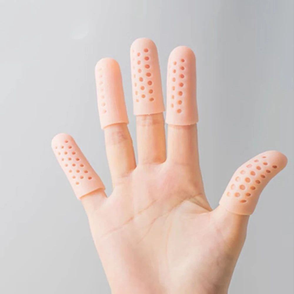 Silicone Finger and Toe Protector Sleeves - Breathable Anti-Friction Caps – Skin Color