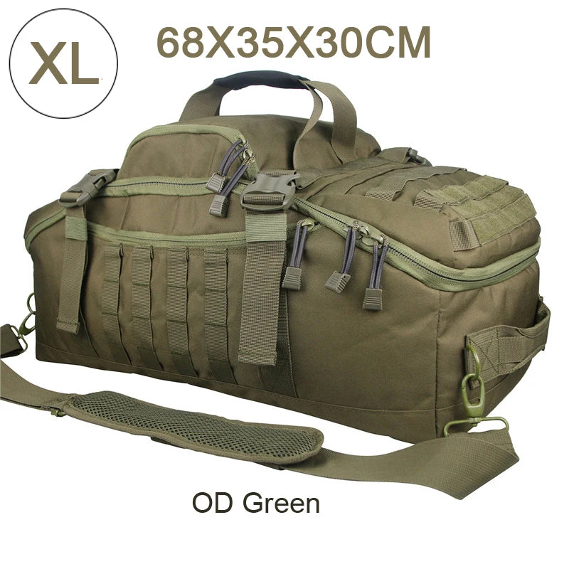 3-Way Waterproof Travel Duffle Bag - Backpack, Shoulder & Carry Bag – XL Green