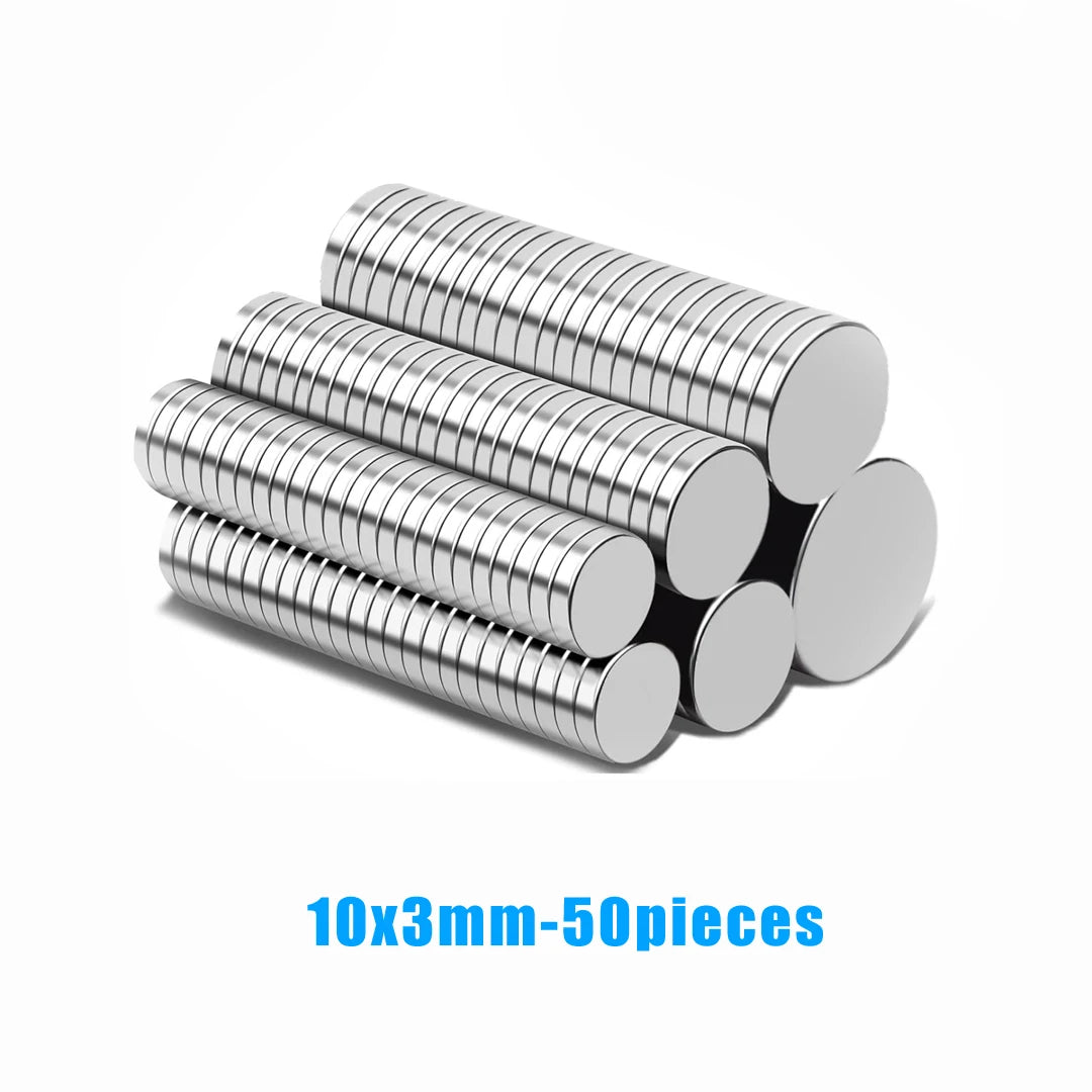 Strong Round Magnetic Stickers for DIY, Office, and Kitchen Organization – 10x3mm-50pcs