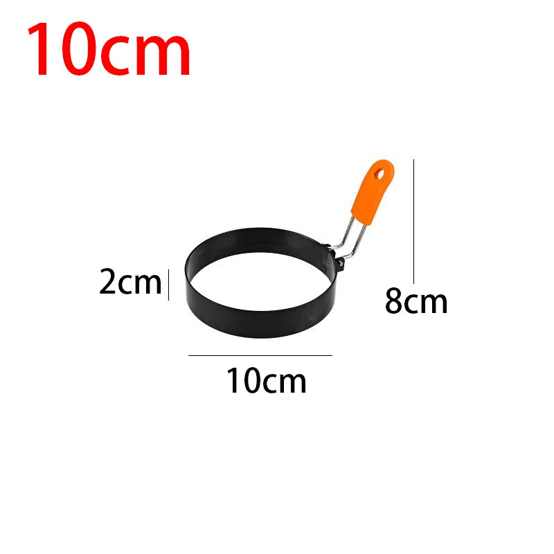 Stainless Steel Fried Egg Ring with Heat-Resistant Foldable Handle – 10cm