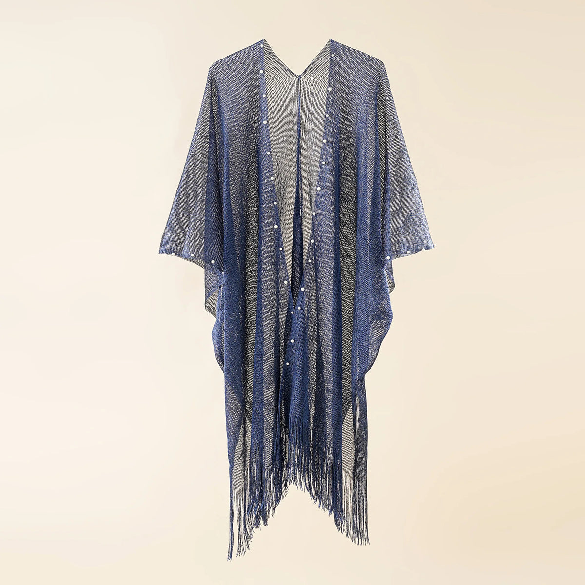 Transparent Chiffon Beach Cardigan with Pearl Buckle - One Size – A