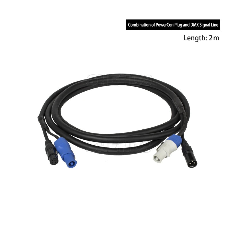 Shehds Combination Powercon and DMX Signal Cable for Stage Lighting – 1pcs 2 meter