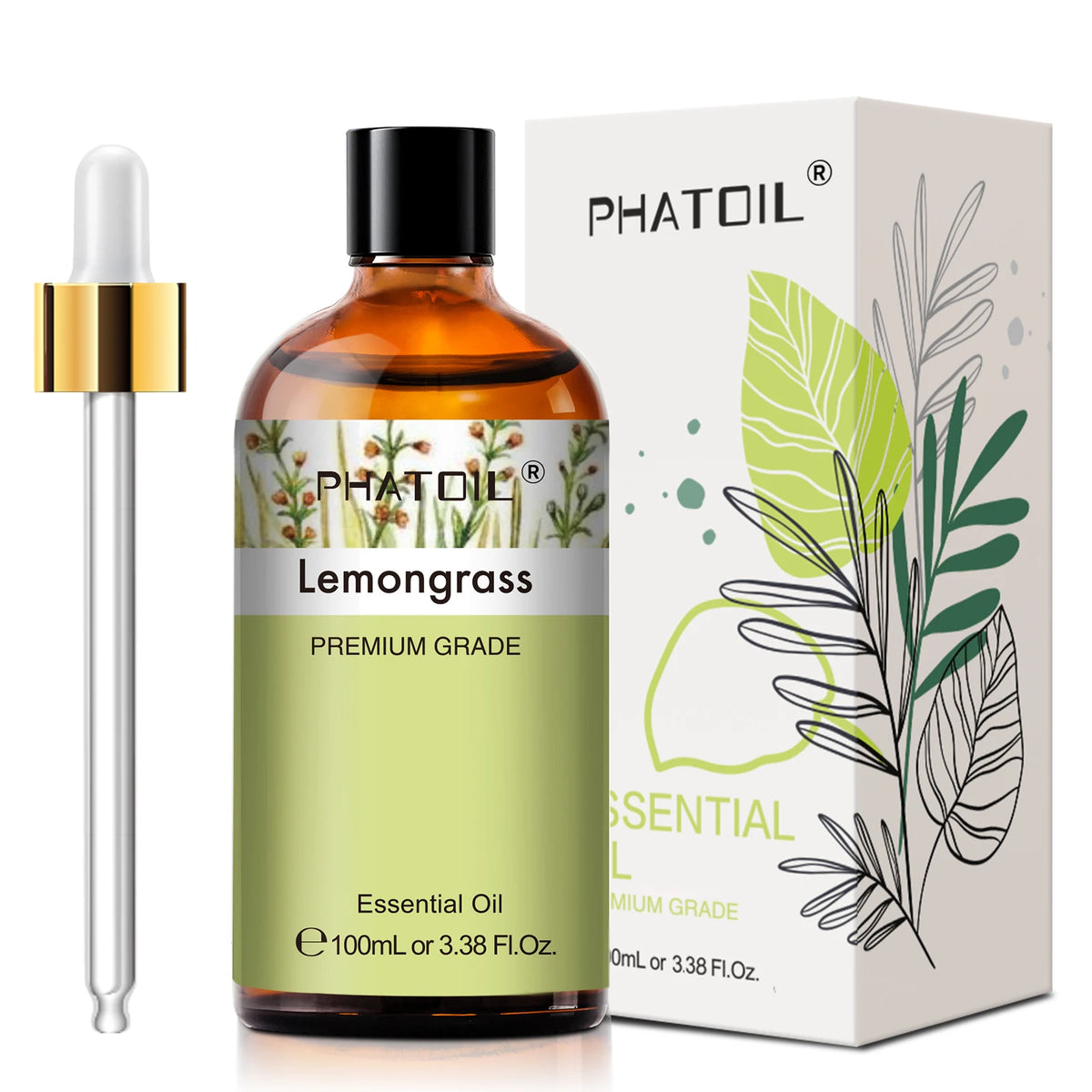 Phatoil 100ml Pure Natural Essential Oil for Diffusers and DIY Crafts – Lemongrass