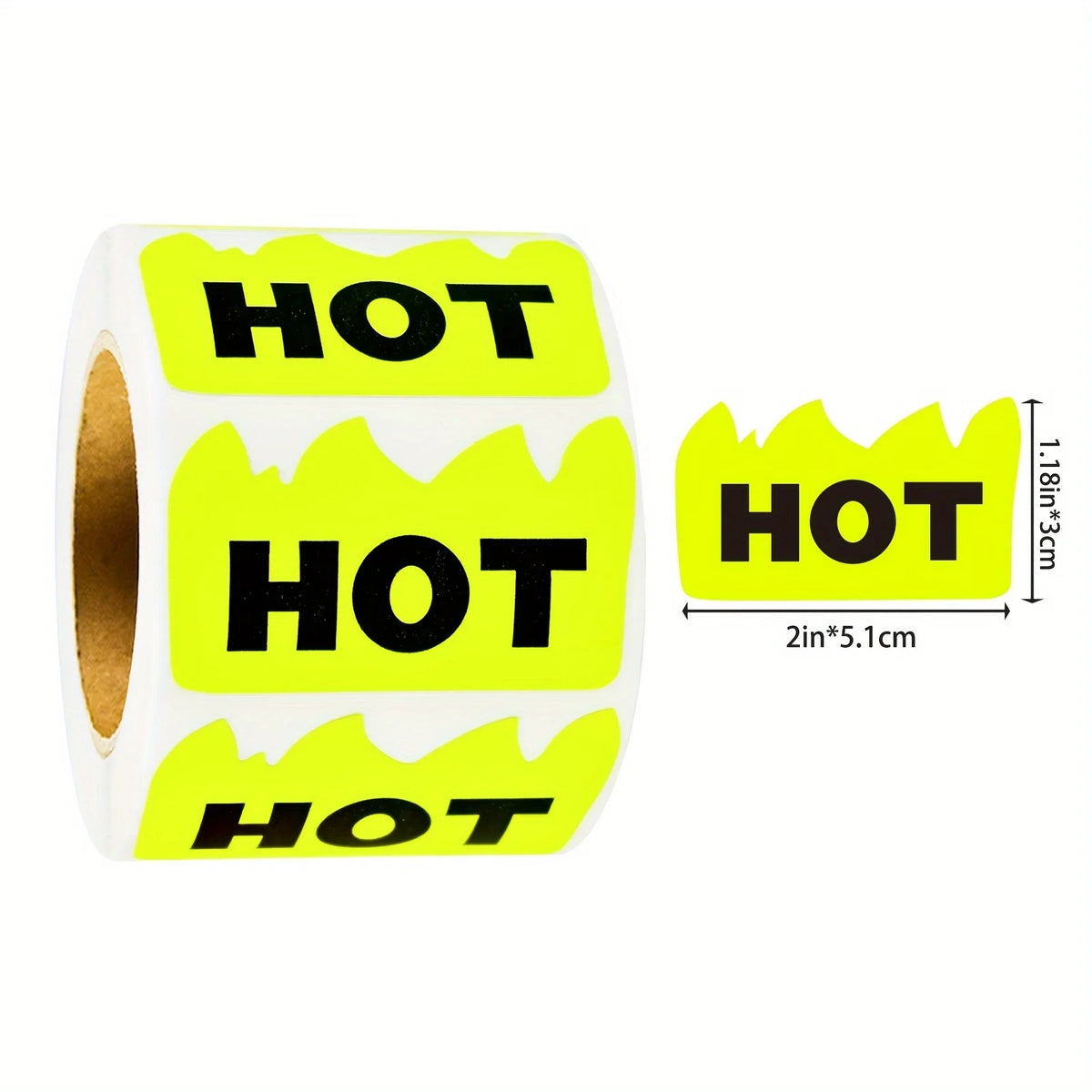 500pcs Fluorescent Flame Shape Marking Labels 50 x 30 mm – Yellow