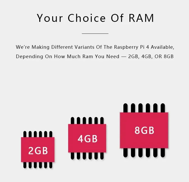 RAM storage capacity options diagram