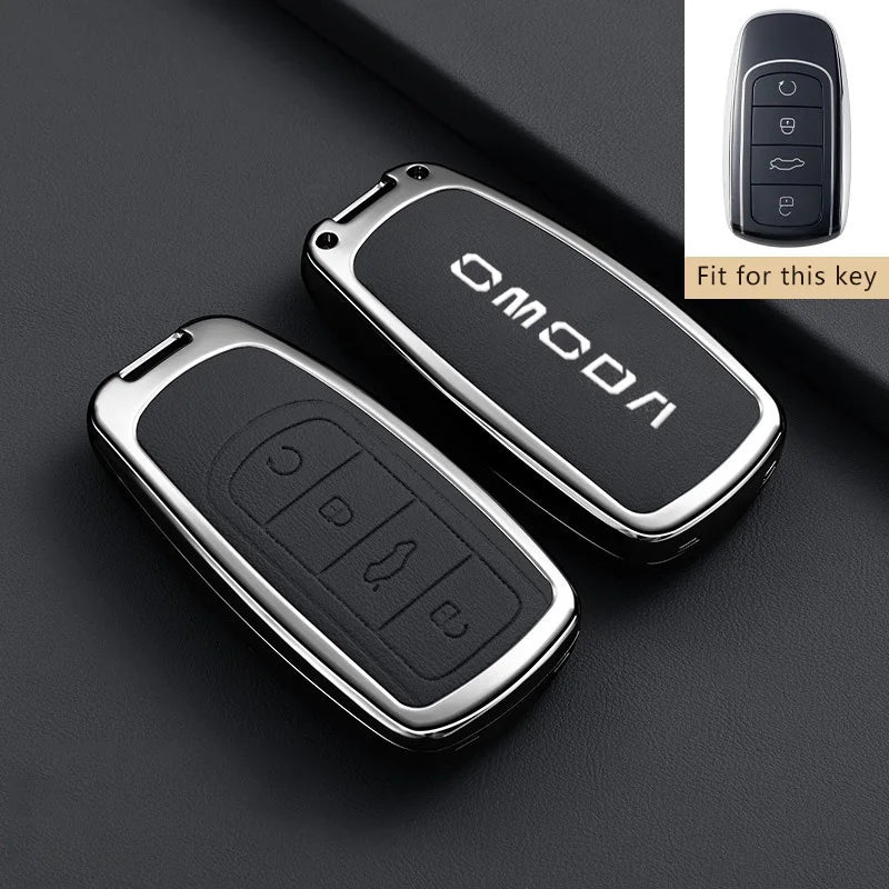 Zinc Alloy Remote Key Fob Cover for Chery Omoda 5, C5, 9, and Phev – Style 6-Black-1PC