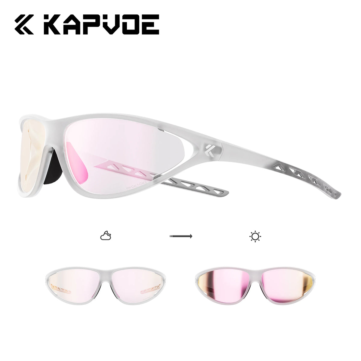 Kapvoe Photochromic Cycling Sunglasses for MTB, Fishing and Driving – PH-PI-06