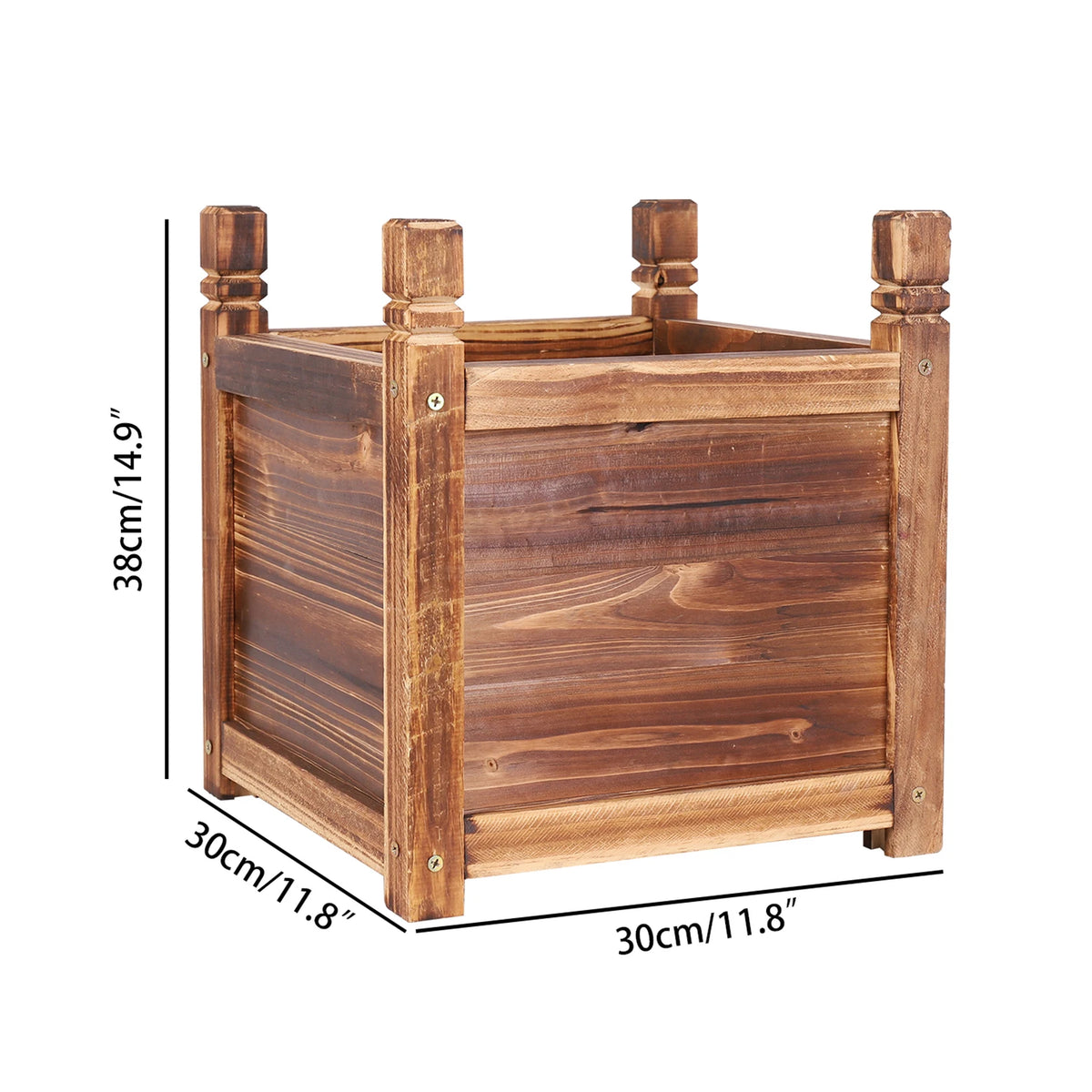 Raised Wooden Vegetable and Herb Planter Bed for Indoor or Outdoor Use – Dark Brown S