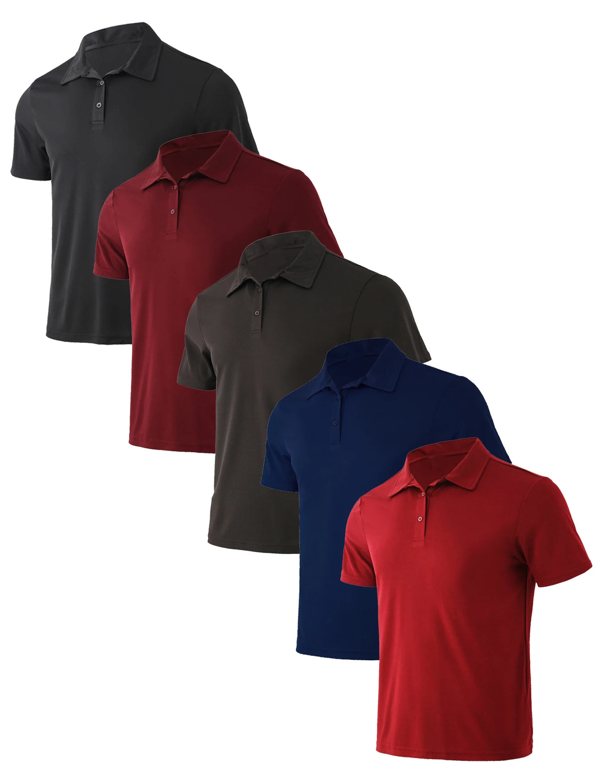 5-Piece Men's Breathable Quick-Drying Short-Sleeved Polo Shirt Set – LHT13-5P3