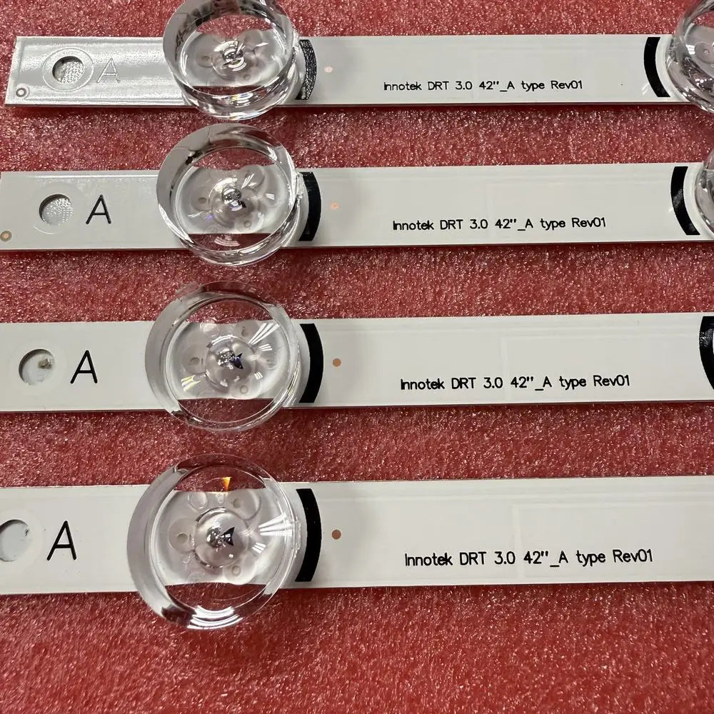 Backside of LED backlight strips with printed model numbers A type