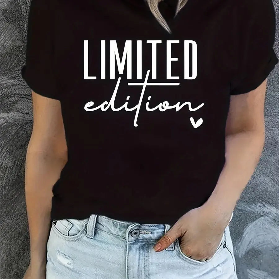 Women's Limited Edition Graphic Crew Neck T-Shirt – Black