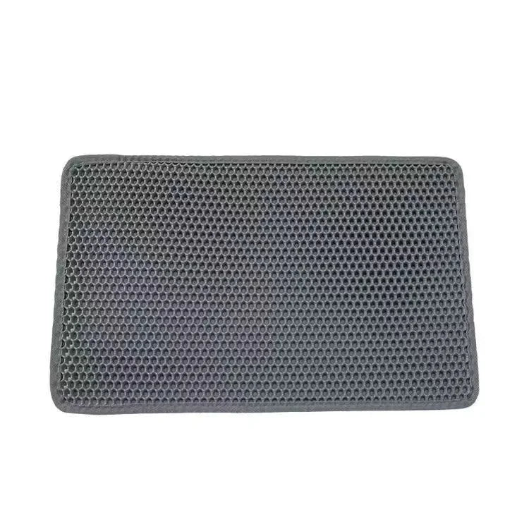 Double-Layer Waterproof Cat Litter Mat, Non-Slip Pet Sand Trap Pad – Gray