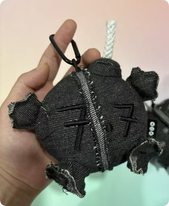 Grey Coal Ball Plush Doll Pendant Toy, 13cm – A