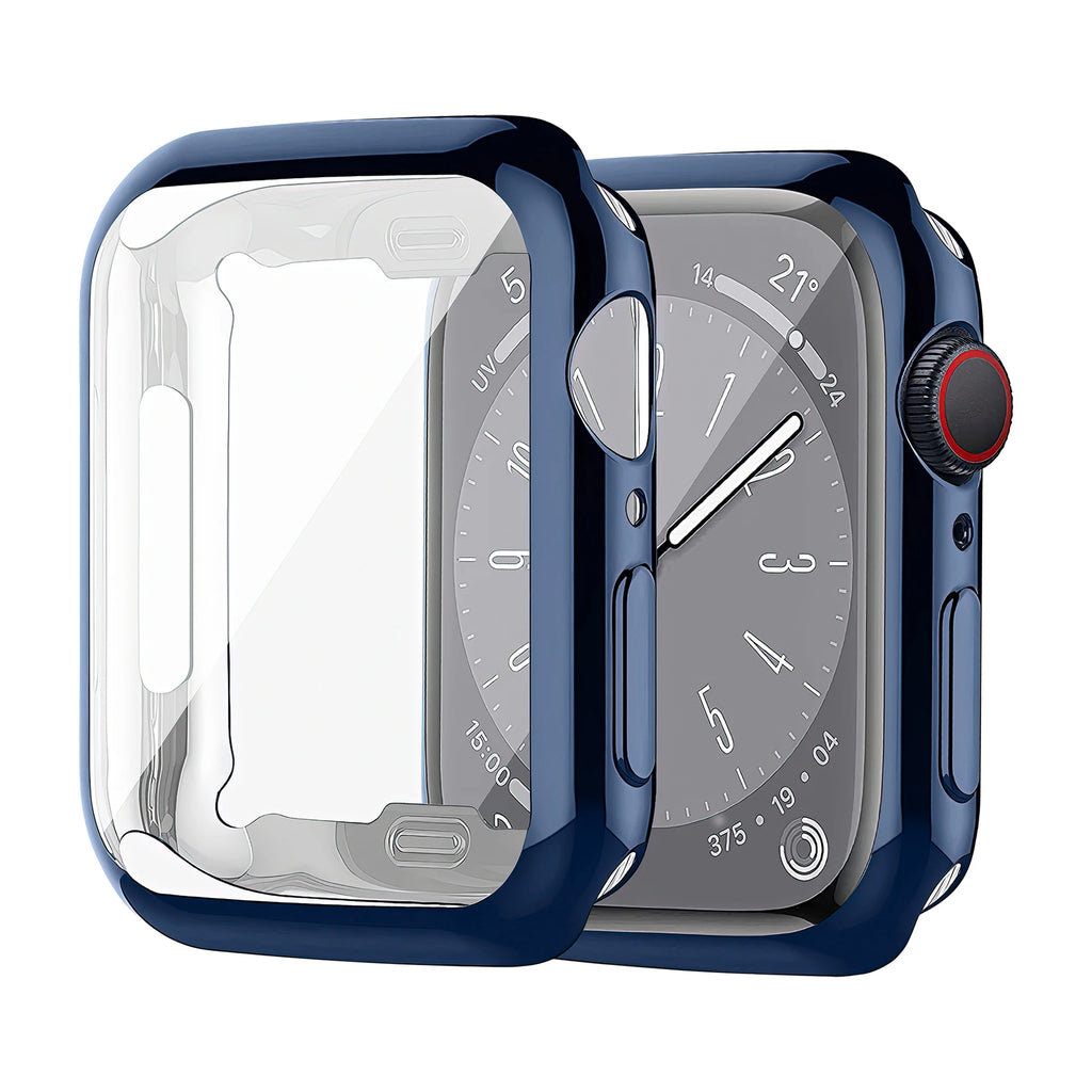 TPU Protective Case and Screen Protector for Apple Watch – Blue