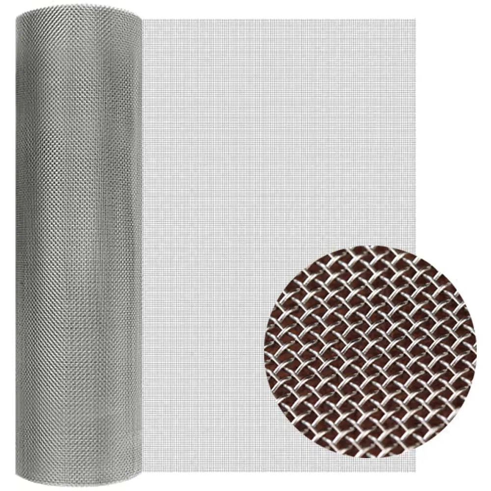 Stainless steel woven wire mesh roll, fine grid pattern