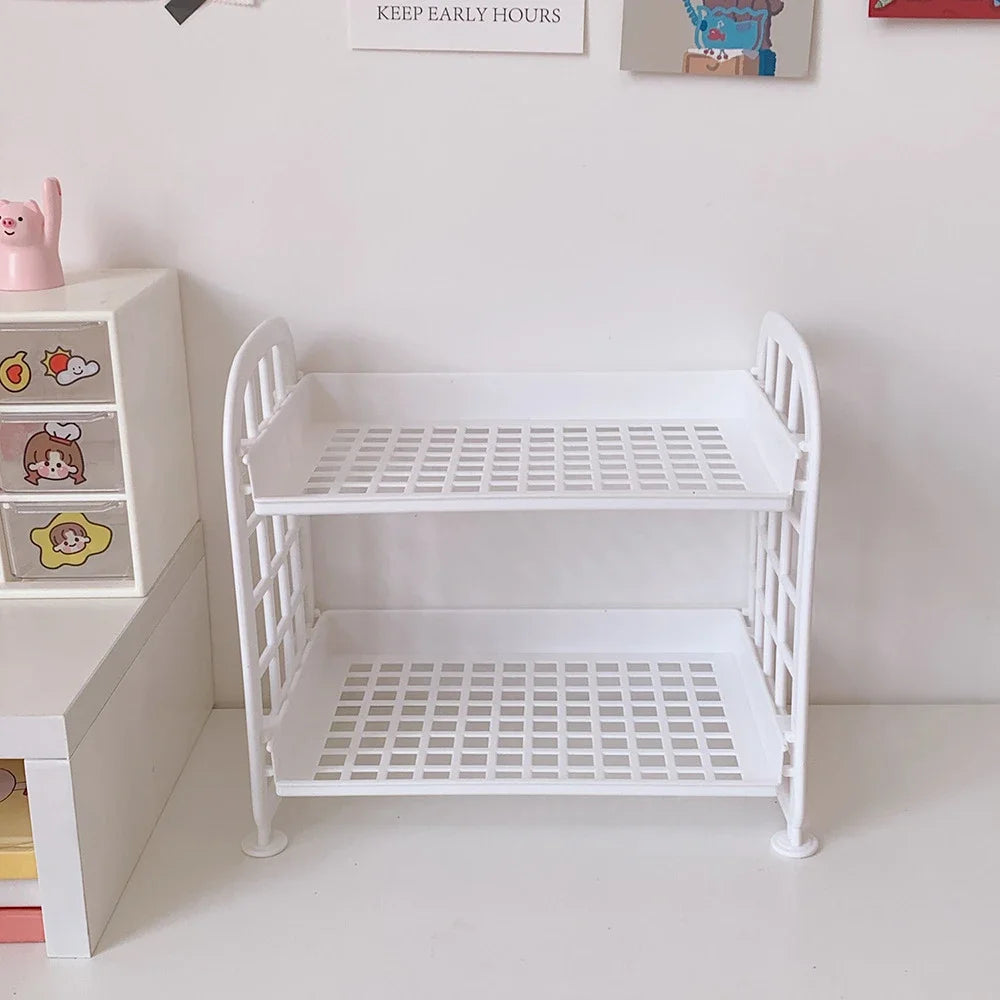JESJELIU Desktop Stationery Rack Plastic Storage Organizer 21 × 13.7 × 19.8cm – White