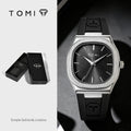 TOMI T053 Men's Quartz Watch with Square Alloy Case and Rubber Strap – T053-3