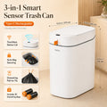 Joybos Smart Induction Trash Can, 8.2L Touchless Garbage Bin – White
