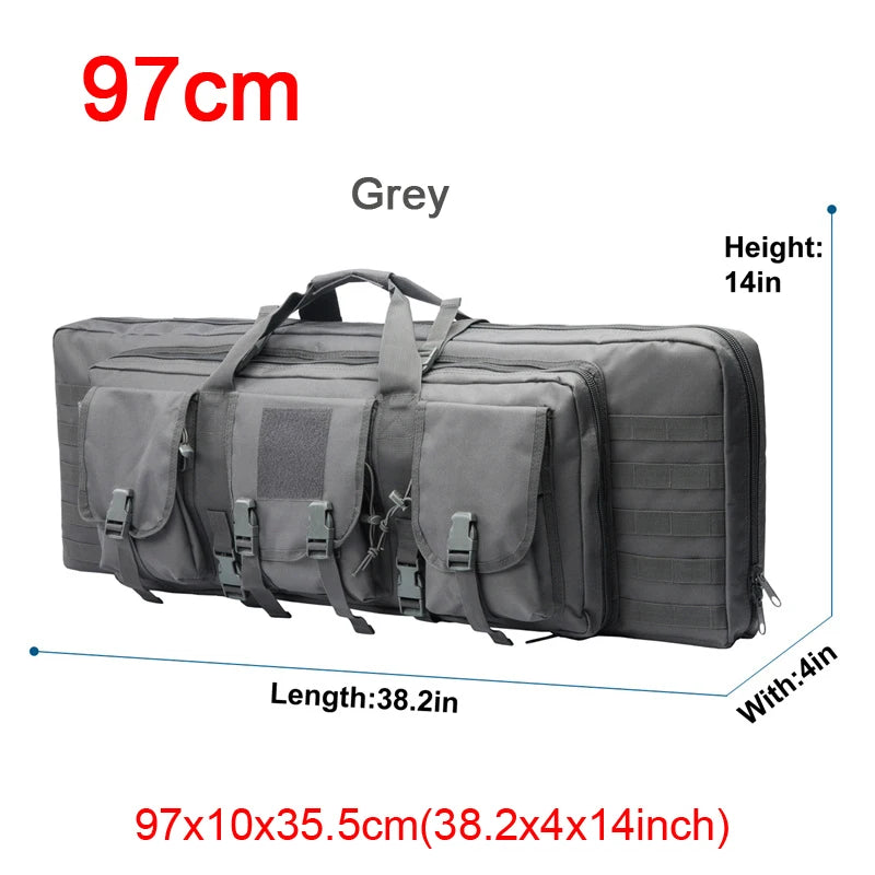 Tactical Double Rifle Case Backpack, 81–122 cm – 97cm Grey
