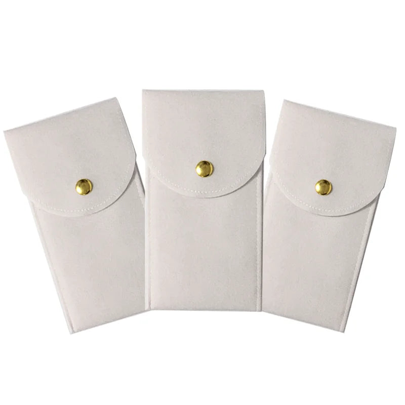 Embers Flannelette Watch Travel Storage Case, 13x7cm – 3Pcs-White