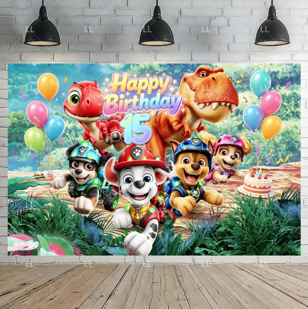 Paw Patrol Birthday Party Backdrop for Kids Photography – LL446-30
